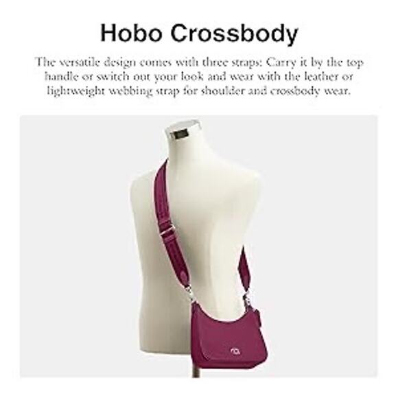 1009. COACH Hobo Crossbody in Crossgrain, Deep Plum - Picture 2 of 5